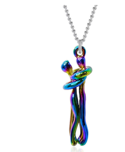 Love Hug Necklace Unisex Men Women Couple Jewelry Simple Temperament Clavicle Chain Valentines Day Lover Gift - Inas