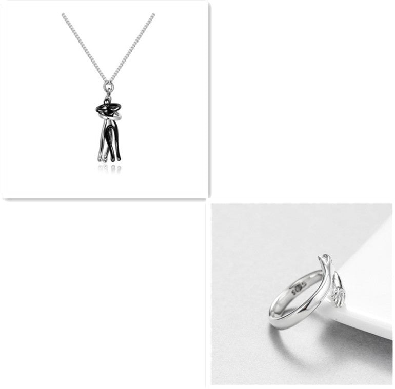 Love Hug Necklace Unisex Men Women Couple Jewelry Simple Temperament Clavicle Chain Valentines Day Lover Gift - Inas
