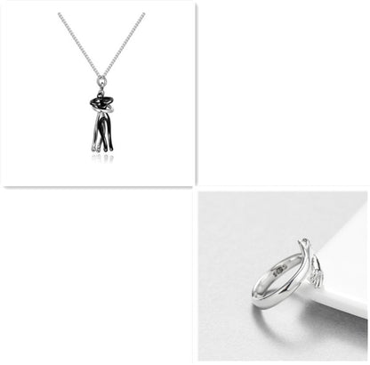 Love Hug Necklace Unisex Men Women Couple Jewelry Simple Temperament Clavicle Chain Valentines Day Lover Gift - Inas