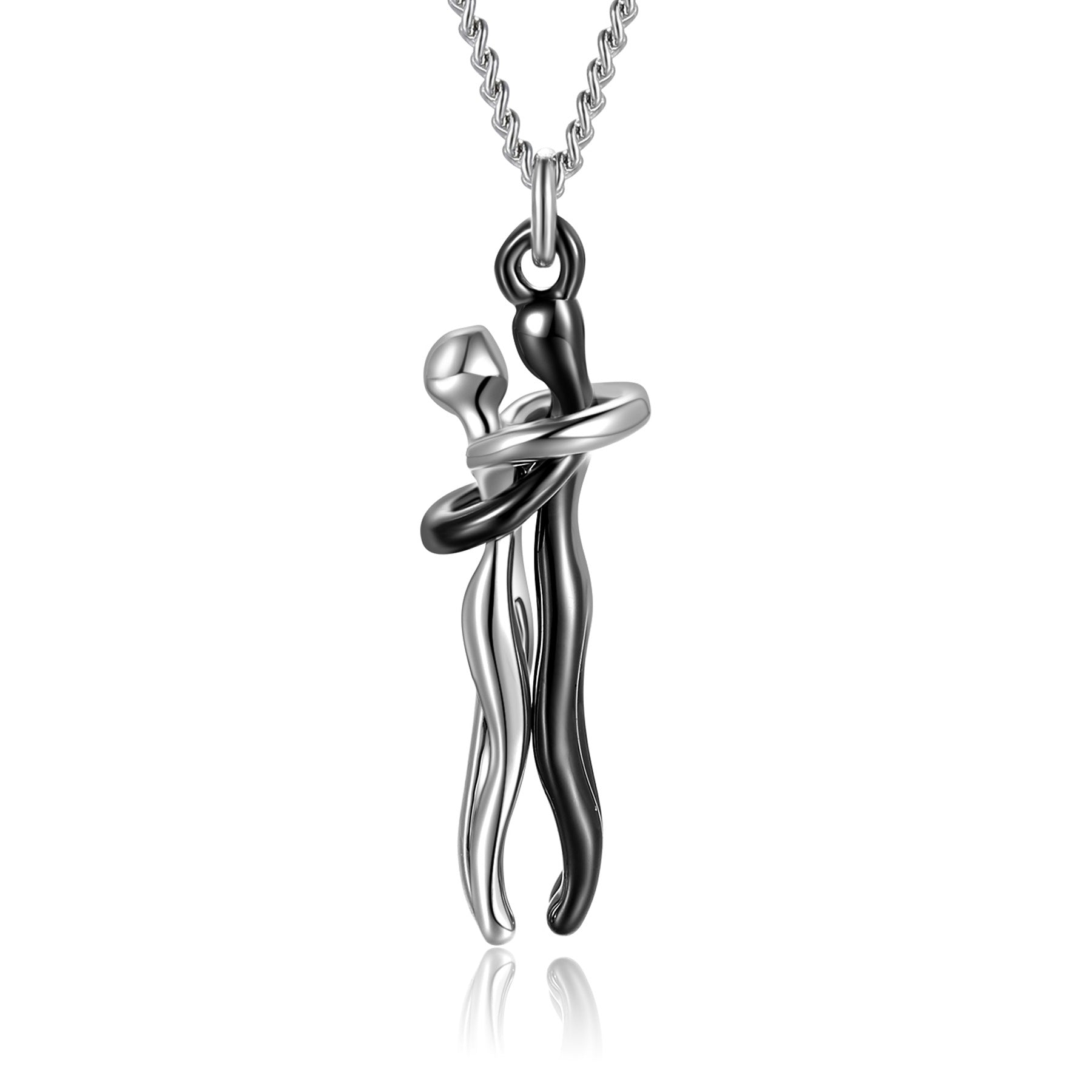 Love Hug Necklace Unisex Men Women Couple Jewelry Simple Temperament Clavicle Chain Valentines Day Lover Gift - Inas