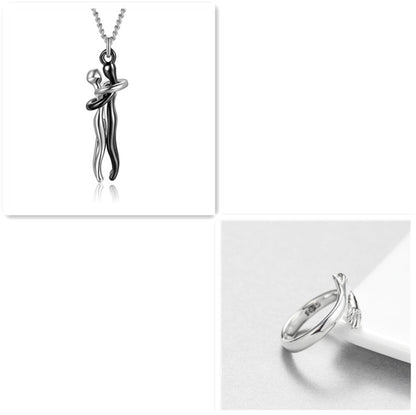 Love Hug Necklace Unisex Men Women Couple Jewelry Simple Temperament Clavicle Chain Valentines Day Lover Gift - Inas