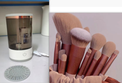Women Eye Shadow Brush Cleaning Tool Portable Electric Makeup Brush Cleaner Machine With USB Charging Automatic Cosmetic Brush - Inas