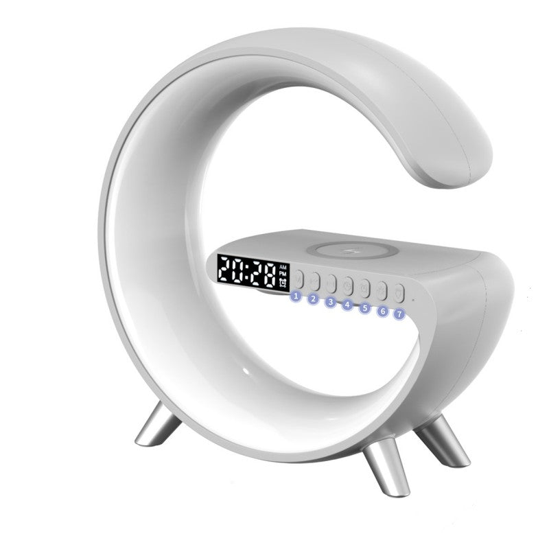 New Intelligent G Shaped LED Lamp Bluetooth Speake Wireless Charger Atmosphere Lamp App Control For Bedroom Home Decor - Inas