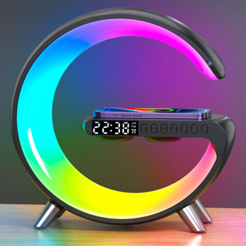 New Intelligent G Shaped LED Lamp Bluetooth Speake Wireless Charger Atmosphere Lamp App Control For Bedroom Home Decor - Inas