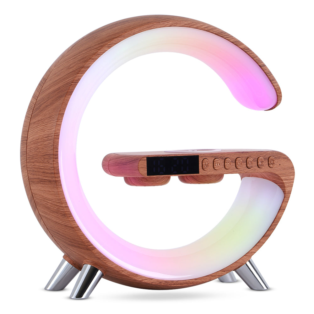 New Intelligent G Shaped LED Lamp Bluetooth Speake Wireless Charger Atmosphere Lamp App Control For Bedroom Home Decor - Inas