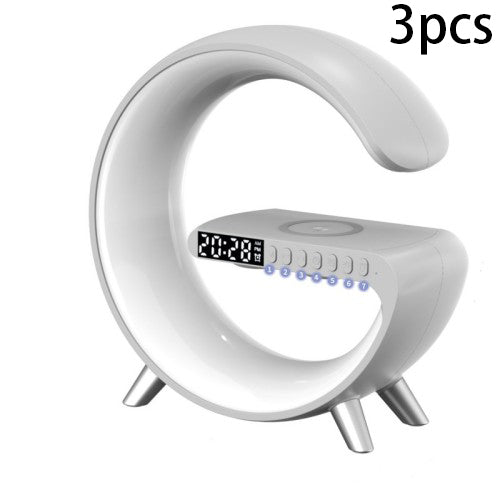 New Intelligent G Shaped LED Lamp Bluetooth Speake Wireless Charger Atmosphere Lamp App Control For Bedroom Home Decor - Inas
