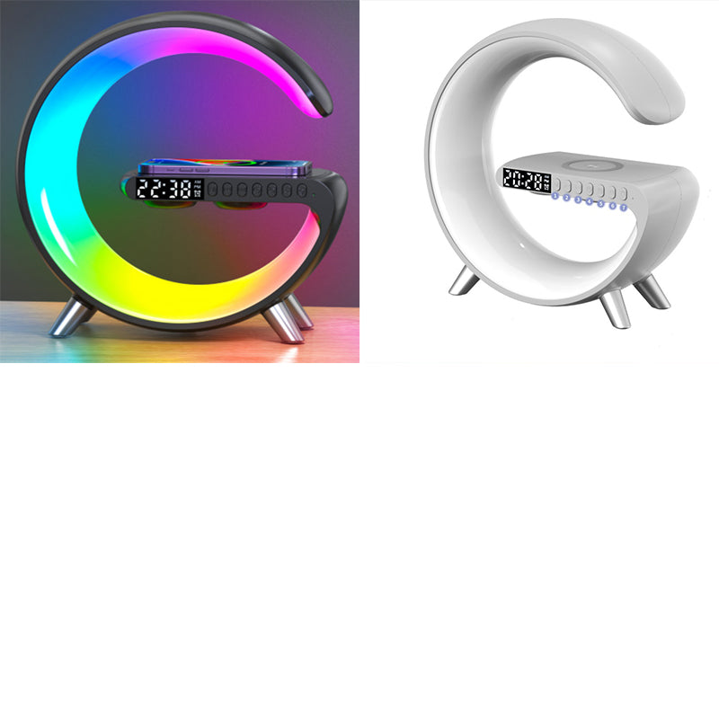 New Intelligent G Shaped LED Lamp Bluetooth Speake Wireless Charger Atmosphere Lamp App Control For Bedroom Home Decor - Inas