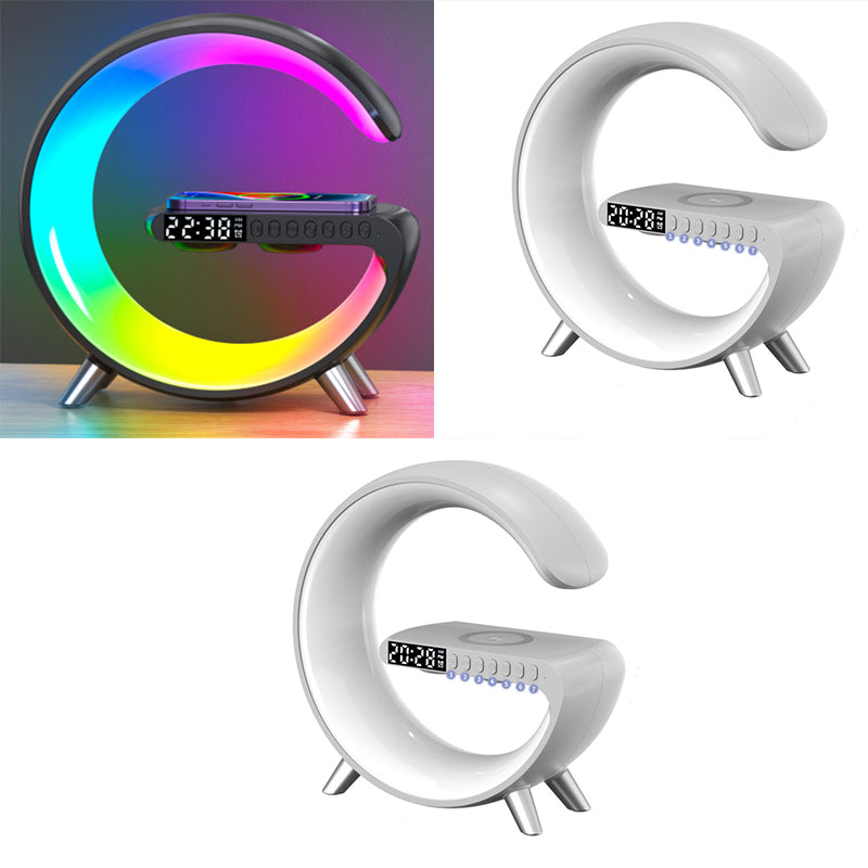 New Intelligent G Shaped LED Lamp Bluetooth Speake Wireless Charger Atmosphere Lamp App Control For Bedroom Home Decor - Inas