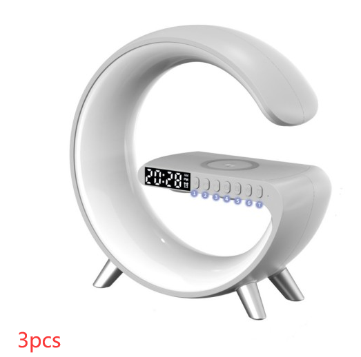 New Intelligent G Shaped LED Lamp Bluetooth Speake Wireless Charger Atmosphere Lamp App Control For Bedroom Home Decor - Inas