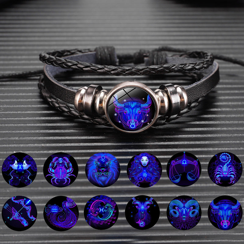 Zodiac Constellation Bracelet Braided Design Bracelet For Men Women Kids - Inas