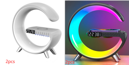 New Intelligent G Shaped LED Lamp Bluetooth Speake Wireless Charger Atmosphere Lamp App Control For Bedroom Home Decor - Inas