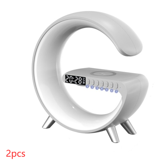New Intelligent G Shaped LED Lamp Bluetooth Speake Wireless Charger Atmosphere Lamp App Control For Bedroom Home Decor - Inas
