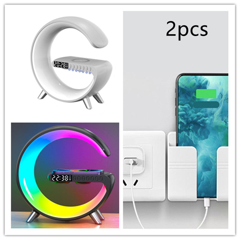 New Intelligent G Shaped LED Lamp Bluetooth Speake Wireless Charger Atmosphere Lamp App Control For Bedroom Home Decor - Inas