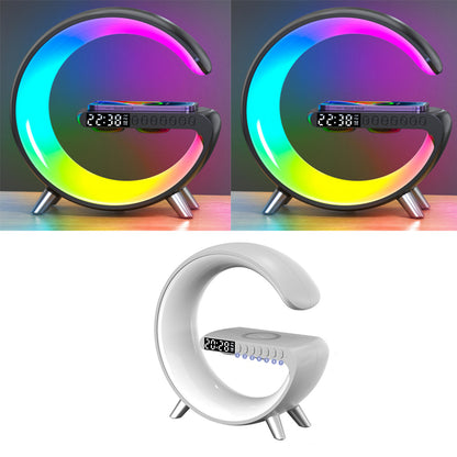 New Intelligent G Shaped LED Lamp Bluetooth Speake Wireless Charger Atmosphere Lamp App Control For Bedroom Home Decor - Inas